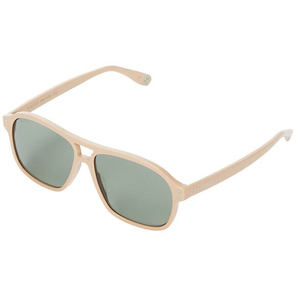 NEW Gucci GG0475S Ivory Green Square Aviator Matte Lens Designer Sunglasses main image 12